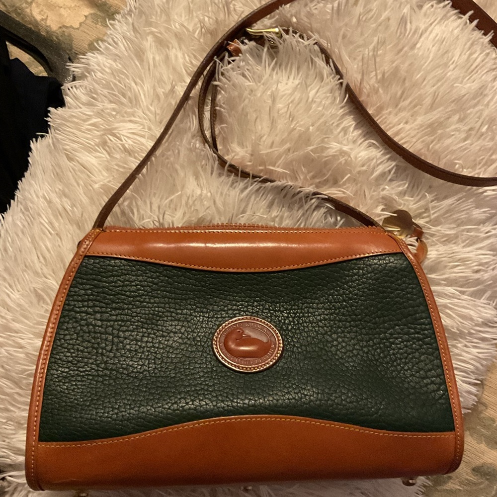 Dooney & Bourke Green and Tan Crossbody Bag